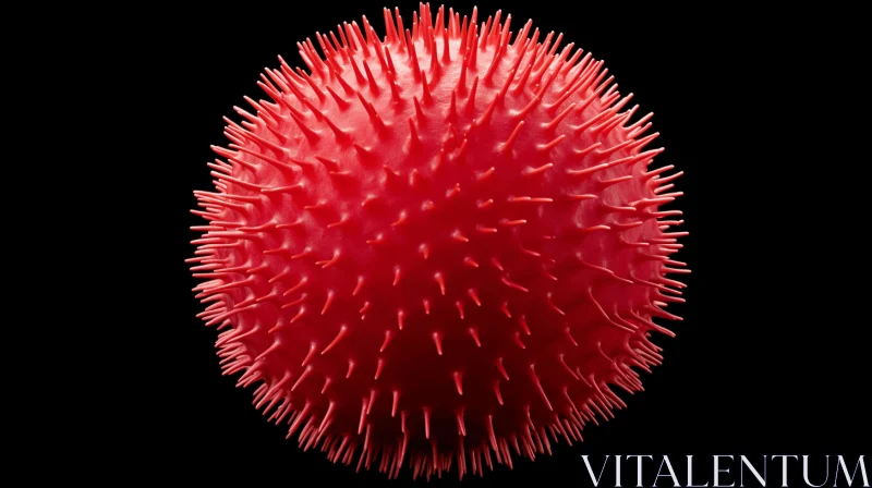 Captivating Red Spike Ball with White Spikes | Darkroom Printing Style AI Image