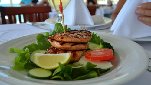 Delicious Grilled Salmon Dish with Fresh Ingredients