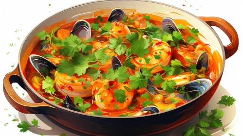Delicious Seafood Stew - Digital Art