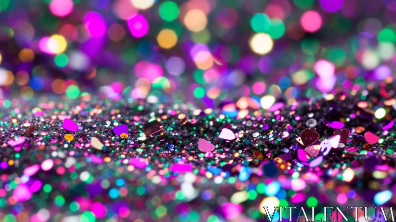 AI ART Multicolored Glitter Close-Up - Sparkling Artwork