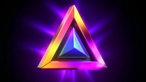 Shiny Glowing Triangle - Abstract 3D Rendering