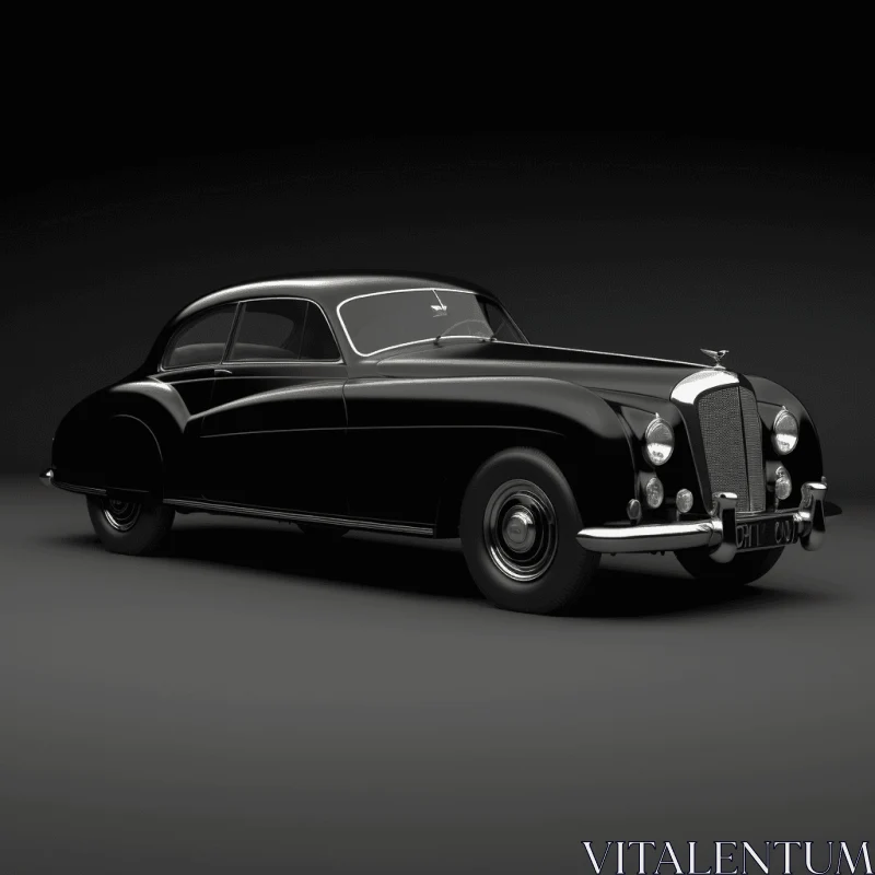 Elegant Black Bentley Continental on a Black Background AI Image