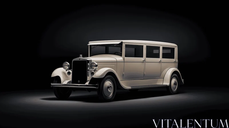 Vintage Car Art Deco Design - Elegance and Grandeur | Black and White AI Image