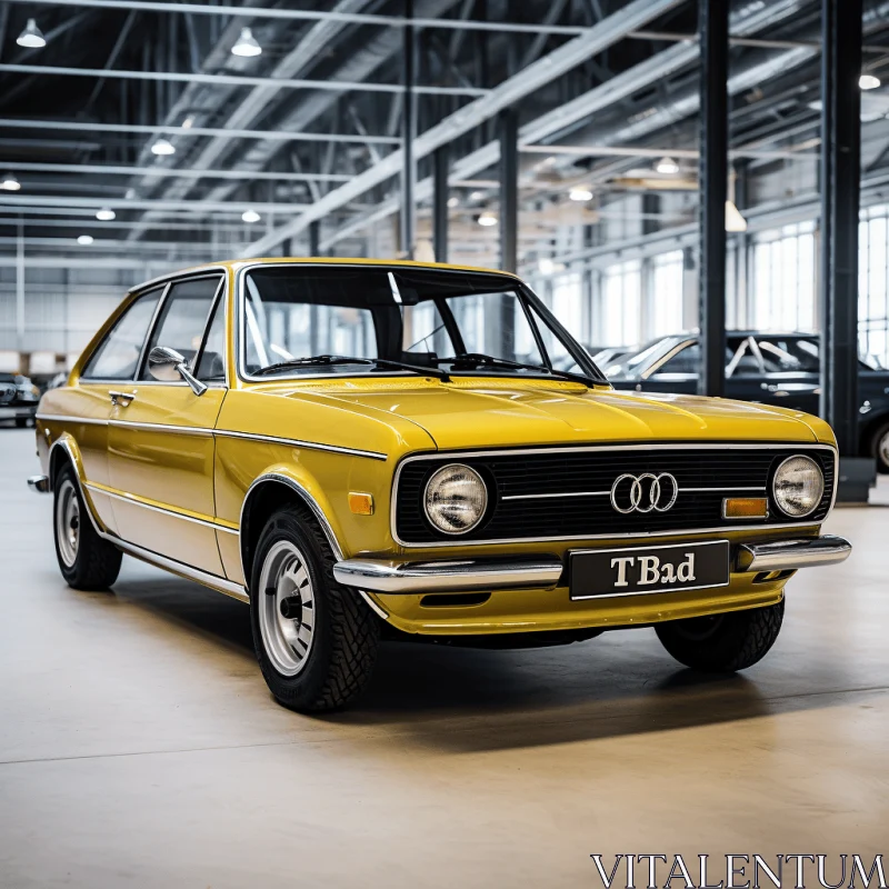 Yellow Audi Car: Reinforced Classicism and Authenticity AI Image