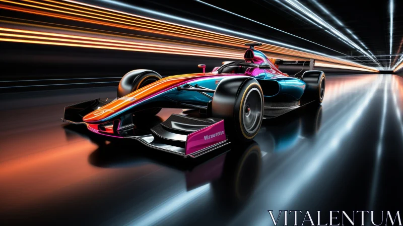 AI ART Speed and Excitement: Formula 1 Car Racing in Tunnel