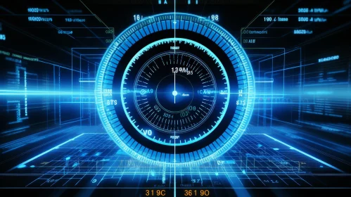 Futuristic Circular Speedometer User Interface