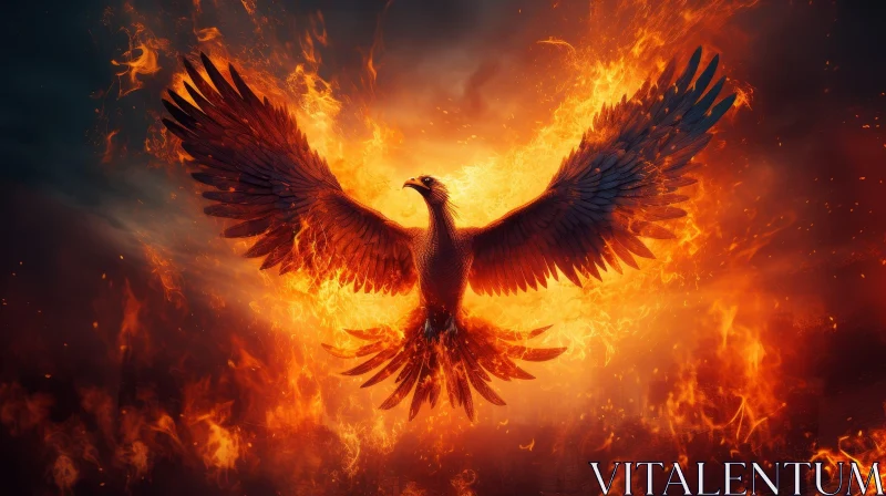 AI ART Phoenix Rising from Ashes - Symbol of Hope and Renewal