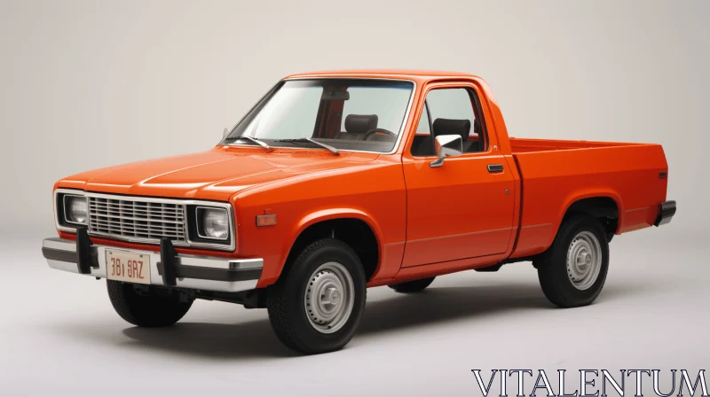 Classic Orange Pickup Truck from the 1980s | Photorealistic Renderings AI Image