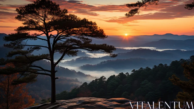 Majestic Mountain Sunrise - Serene Landscape Photography AI Image