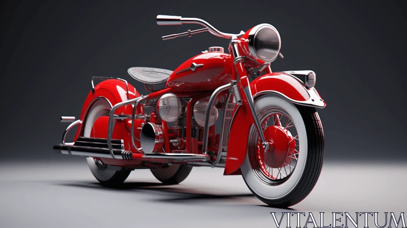 Red Motorcycle 3D Model | Idealized Native Americans | Shiny/Glossy Finish AI Image