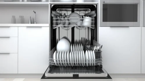 Modern Kitchen with Built-In Dishwasher
