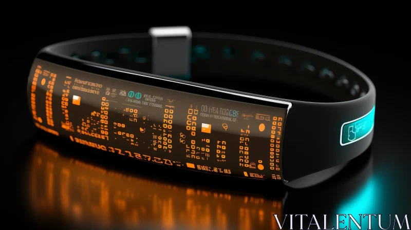 AI ART Smart Orange Display Wristband for Easy Connectivity