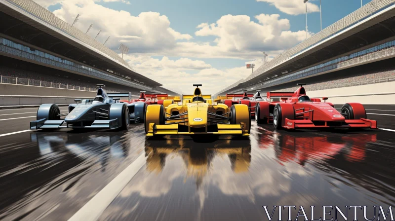 AI ART Exciting Formula 1 Race Scene with Blurred Cars