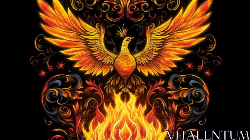 Majestic Phoenix Rising: Symbol of Resilience and Renewal AI Image