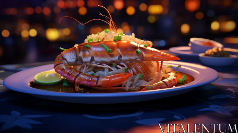 AI ART Delicious Shrimp and Noodles Dish