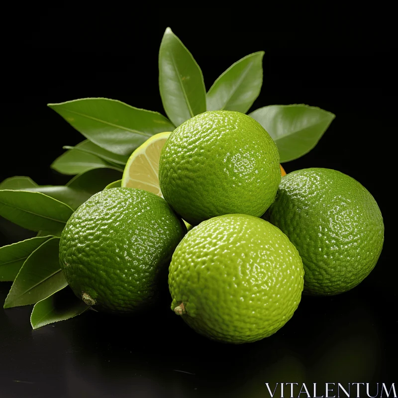 Intricate Lime Still Life: A Captivating Composition AI Image