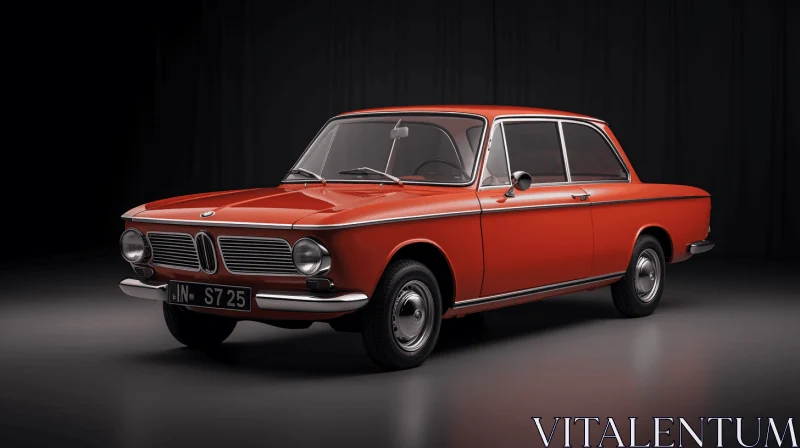 Photorealistic Rendering of a 1960 BMW 5005 | Dark Orange and Light Crimson AI Image