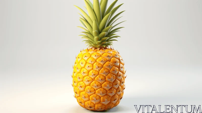 Realistic Pineapple 3D Model with Crisp and Clean Look AI Image