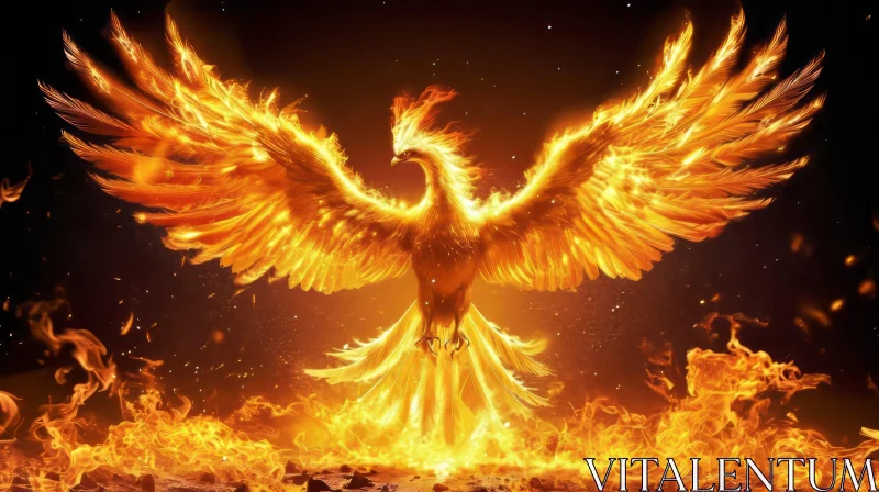 Phoenix Rising - Mythical Digital Painting AI Image