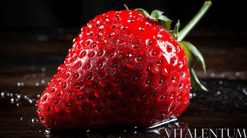 Captivating Red Strawberry with Water Drops | Polished Metamorphosis AI Image