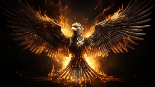 Majestic Phoenix Digital Painting - Symbol of Renewal