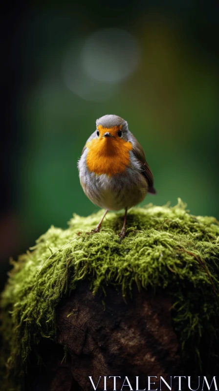Characterful Bird Portrait in Atmospheric Woodland AI Image