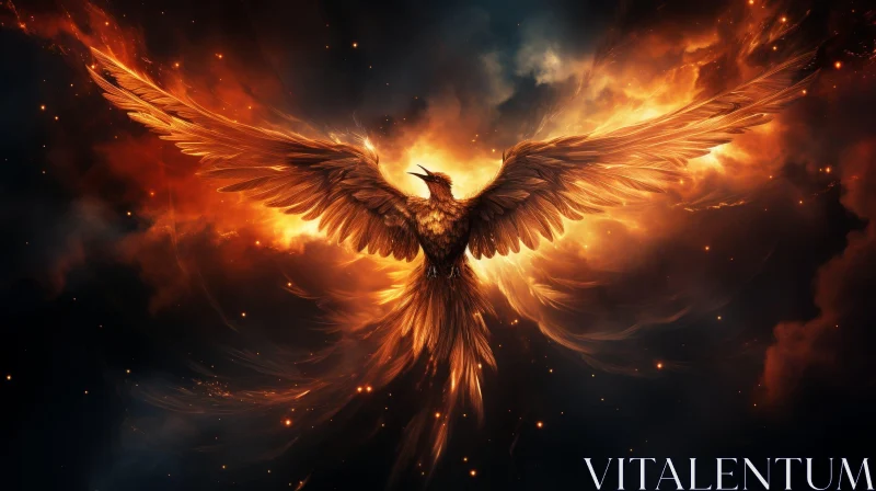 Majestic Phoenix Digital Painting - Fantasy Artwork AI Image