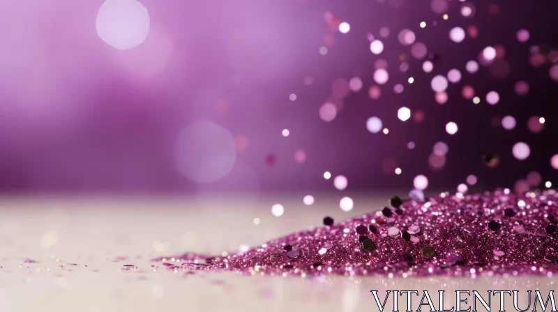 Purple Glitter Falling Close-Up AI Image