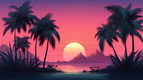Tranquil Sunset at Tropical Beach