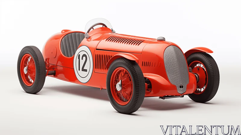 AI ART Exquisite Red Race Car: Streamline Elegance and Character Design