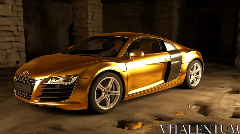 Golden Audi Sports Car: A Shining Symbol of Luxury AI Image