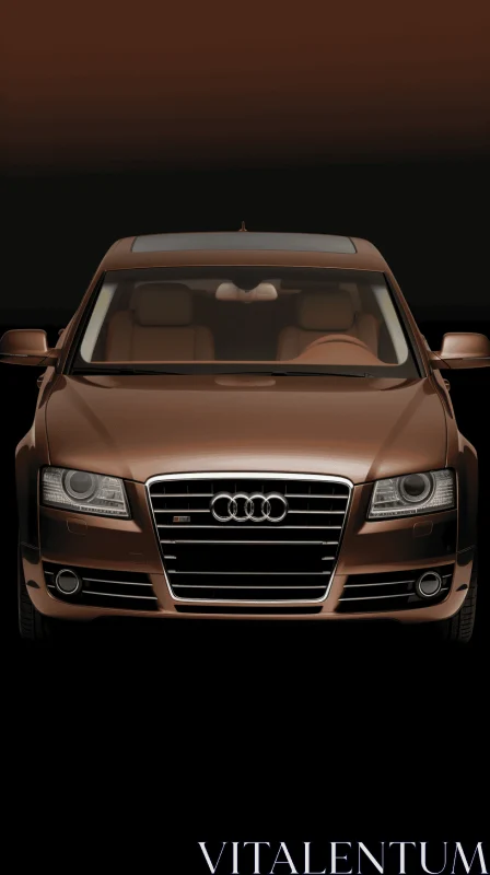 Brown Audi A8 Coupe Photo - Detailed Depiction | Frontal Perspective AI Image