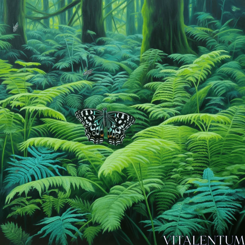 Satirical Wildlife Art - Butterfly in a Jungle AI Image