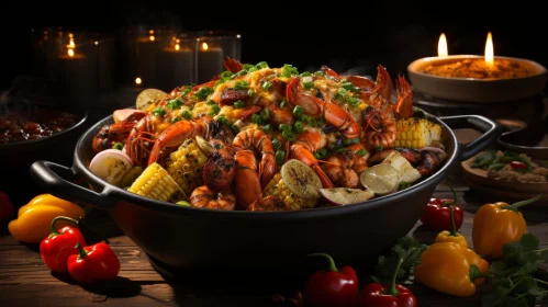 Delicious Seafood Bowl with Shrimp, Corn, and Potatoes