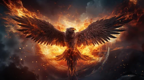 Majestic Phoenix Rising | Dark Fantasy Illustration