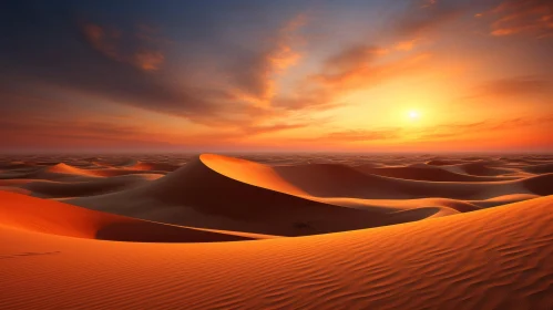 Golden Sand Dunes at Sunset