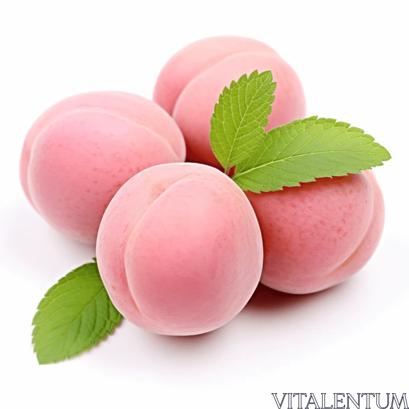 Pink Apricots on White Background | Distinctive Noses | Artistic Depiction AI Image