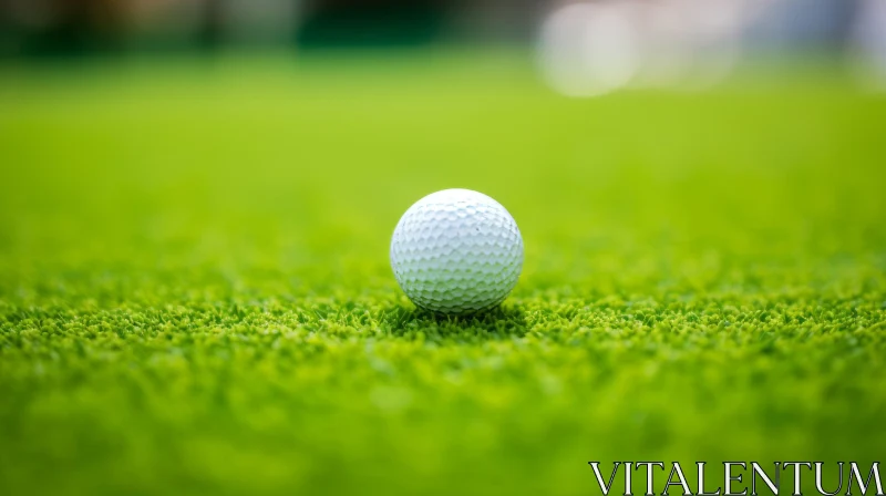 White Golf Ball on Green Putting Green AI Image