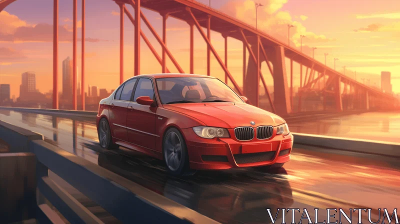 BMW Racing: Fast Cars in Vibrant Street Scenes AI Image