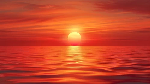 Tranquil Sunset Over Ocean - Stunning Natural Scene