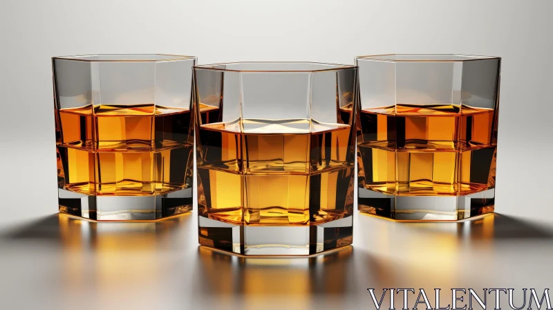 AI ART Elegant Whiskey Glass Arrangement