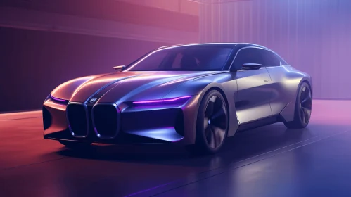 Futuristic BMW i8 Concept Car in Vibrant Color Gradients