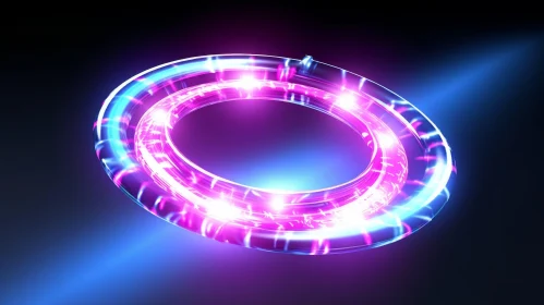 Glowing Purple and Blue Ring of Light - 3D Rendering