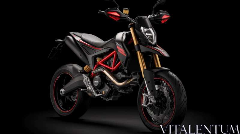 Captivating Black and Red Motocross Motorcycle in 32k UHD AI Image