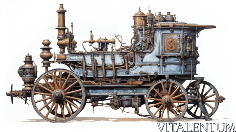 Captivating Steampunk Locomotive Artwork | Classic American Cars AI Image