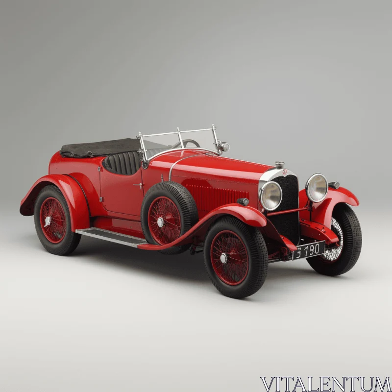 Classic Red Sports Car: Unpolished Authenticity and Smooth Elegance AI Image