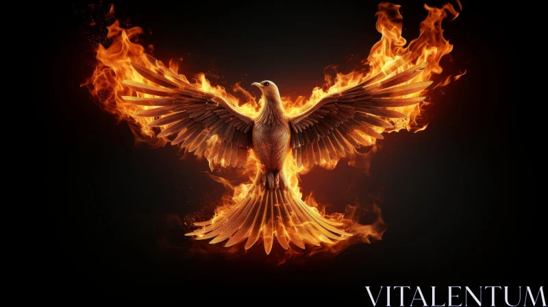 Majestic Phoenix Rising Digital Painting AI Image
