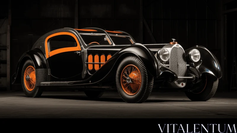 AI ART Black and Orange Bugatti Spivalotti: A Spectacular Showcase of Ages