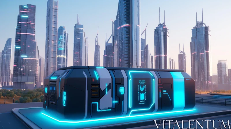 Futuristic Cityscape - 3D Rendering of Urban Skyscrapers AI Image