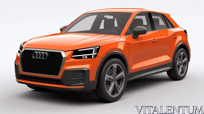 Orange Audi Q3 SUV Model - Realistic 3D Rendering AI Image